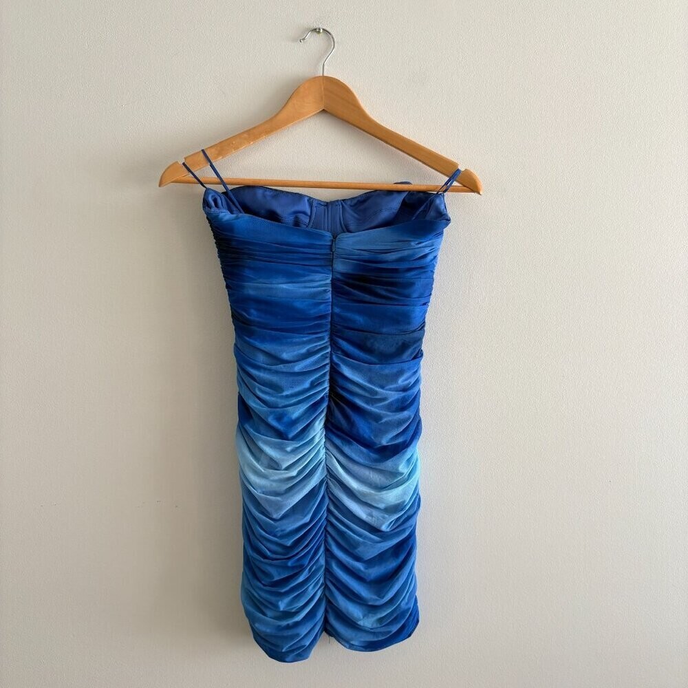 Zara Tulle Mesh Strapless Mini Dress NWT Blogger Fav Blue Size Small - Picture 9 of 12